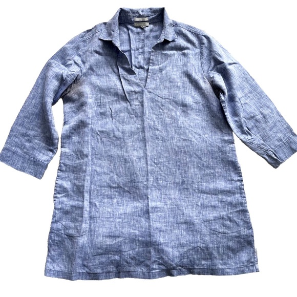 Hinson Wu Tops - HINSON WU Aileen 3/4 Sleeve Luxe Linen Top With Pockets Size 10 Minimalist